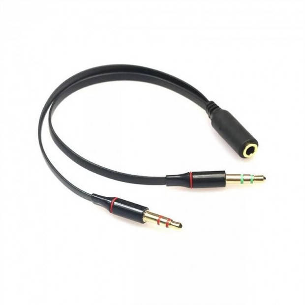 Cплиттер Jack 3.5 мама 4pin to 2*Jack 3.5 папа 3pin микрофон наушники 0,1м ATCOM Black 17488 Разветвитель, Черный 
Cплиттер Jack 3.5 мама 4pin to 2*Jack 3.5 папа 3pin микрофон наушники 0,1м ATCOM Black 17488 Разветвитель, Черный