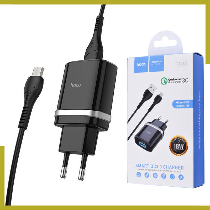 Зарядное устройство к телефону + Микро USB кабель Hoco C12Q QC3.0 / Зарядки-блочки 18 Вт, Черный
Зарядное устройство к телефону + Микро USB кабель Hoco C12Q QC3.0 / Зарядки-блочки 18 Вт, Черный