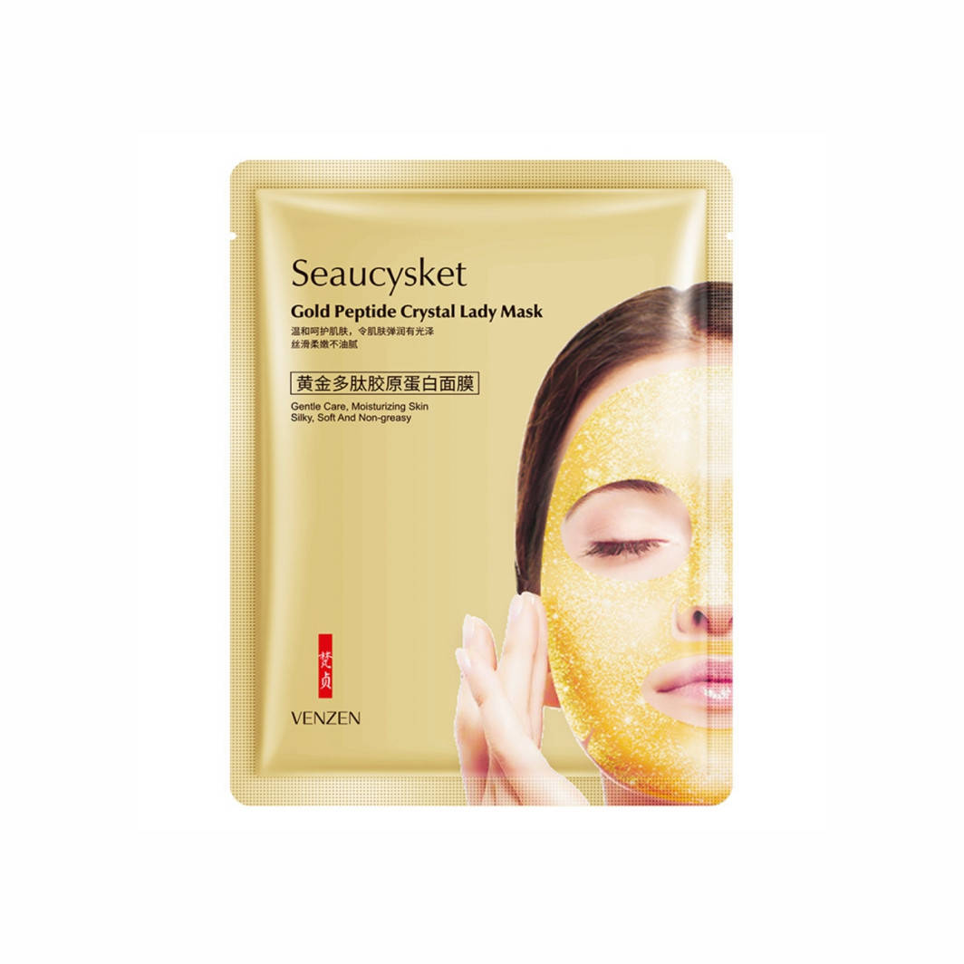 Антивозрастная гидрогелевая пептидная маска для лица Venzen Seaucysket Gold Peptide Crystal Lady Mask
Антивозрастная гидрогелевая пептидная маска для лица Venzen Seaucysket Gold Peptide Crystal Lady Mask