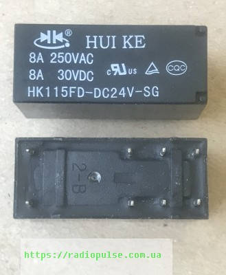 Реле HK115FD-DC24V-SG ( JQX-115F-2C-24VDC , HF115F-024-2ZS4 , NT75-2C-DC24V , F1CA024V )(8A/240V),2группы
Реле HK115FD-DC24V-SG ( JQX-115F-2C-24VDC , HF115F-024-2ZS4 , NT75-2C-DC24V , F1CA024V )(8A/240V),2группы