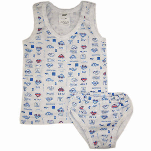 Трусы + майка мальчик (кулир) 30, Разные цвета