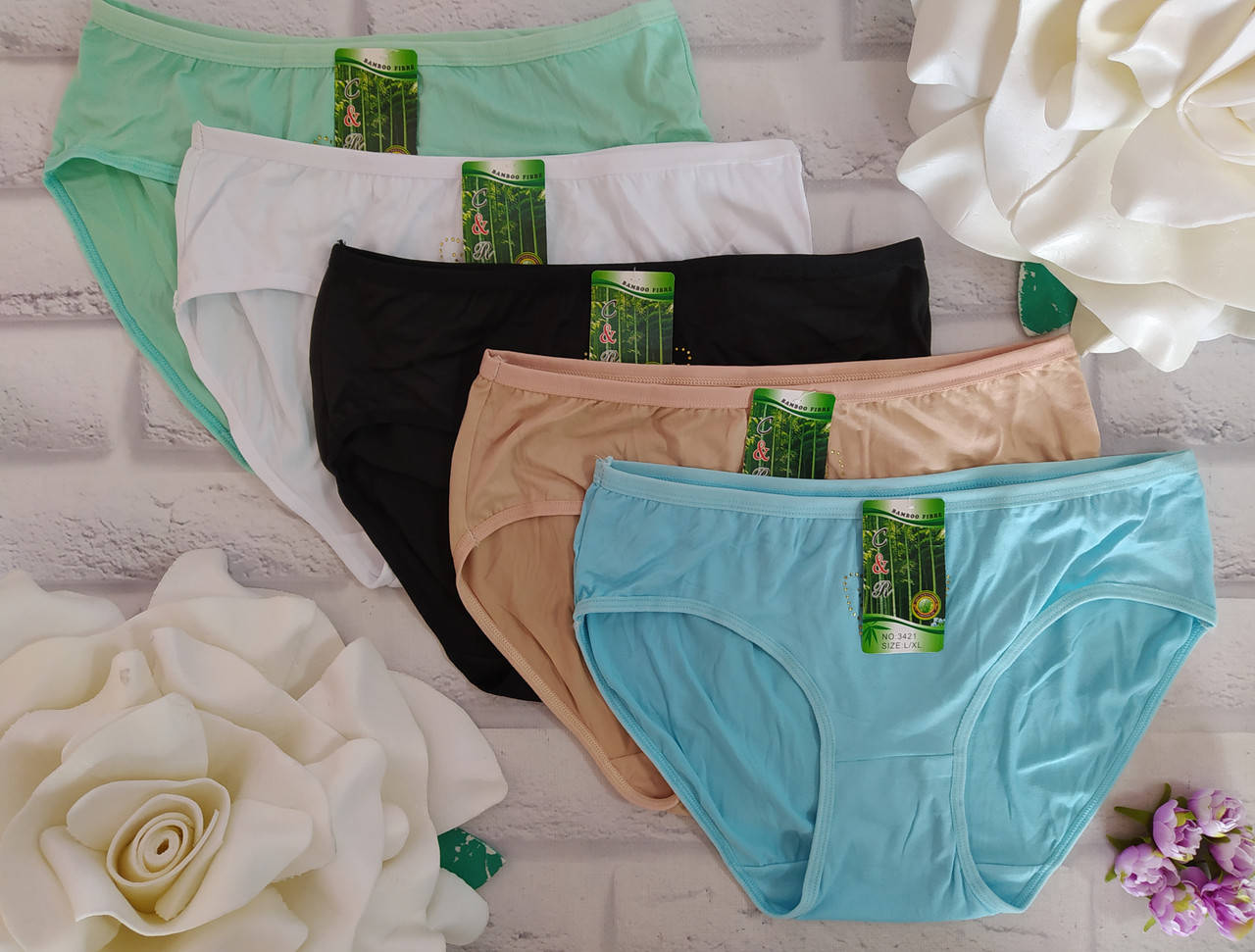 Трусы женские L-XL 48-50 размер бамбук С&R SК-3421, Разные цвета 
Трусы женские L-XL 48-50 размер бамбук С&R SК-3421, Разные цвета