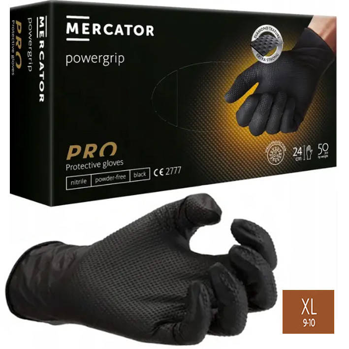 Нитриловые перчатки Cупер прочные черные Powergrip Mercator Medical (50шт/25пар, Черный
Нитриловые перчатки Cупер прочные черные Powergrip Mercator Medical (50шт/25пар, Черный