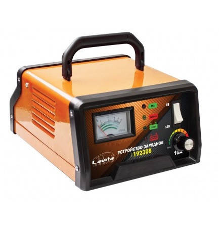 Зарядка для автомобильного аккумулятора (АКБ), зарядное устройство для автомобиля 6/12V, 10А, Lavita LA192308.
Зарядка для автомобильного аккумулятора (АКБ), зарядное устройство для автомобиля 6/12V, 10А, Lavita LA192308.