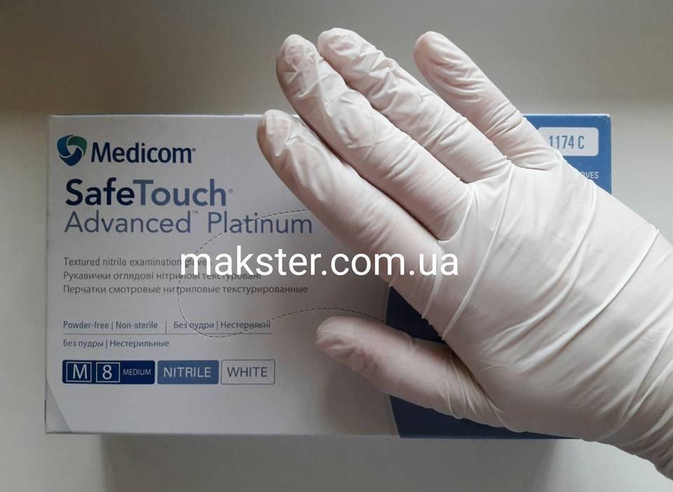 Нитриловые перчатки белые неопудренные (100шт/уп) Медиком SafeTouch Platinum White, Белый
Нитриловые перчатки белые неопудренные (100шт/уп) Медиком SafeTouch Platinum White, Белый