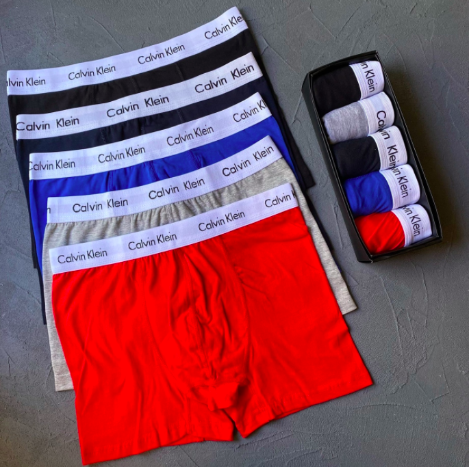 Мужские боксерки Calvin Klein хлопковые в наборе 5 шт. разные цвета. код KH-009 XXL
Мужские боксерки Calvin Klein хлопковые в наборе 5 шт. разные цвета. код KH-009 XXL