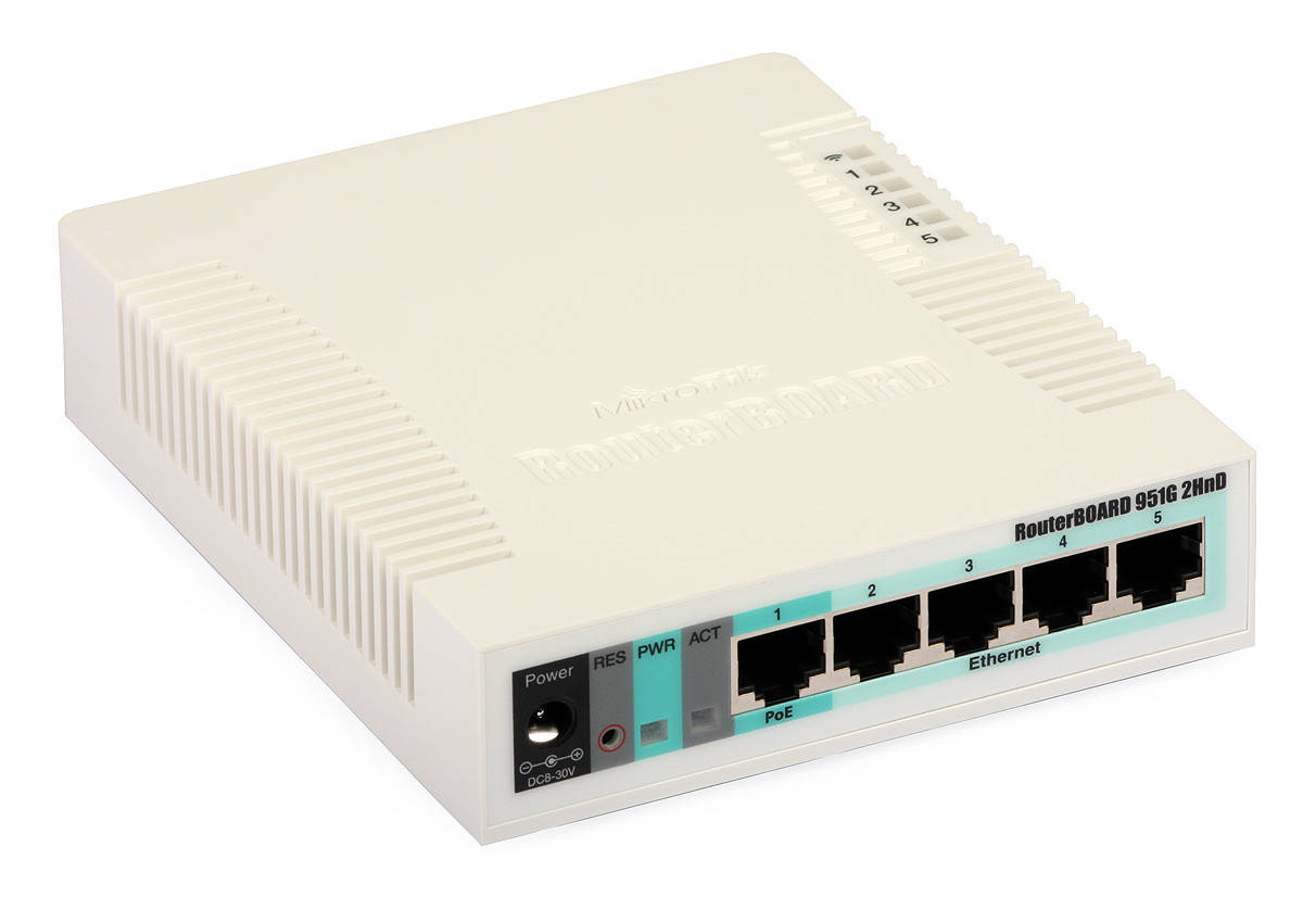 Маршрутизатор MikroTik RB951G-2HnD 
Маршрутизатор MikroTik RB951G-2HnD