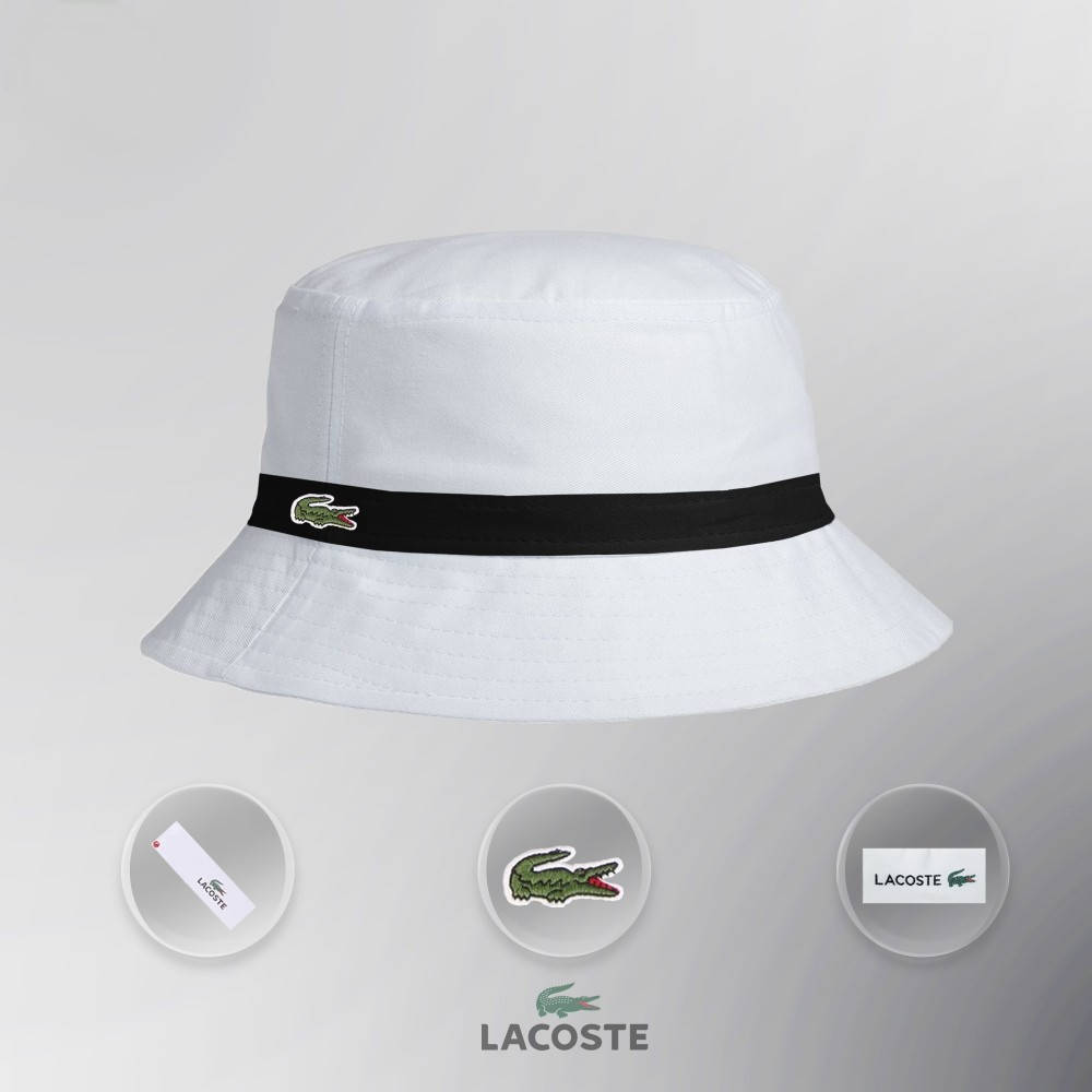 Панама мужская летняя Lacoste бело-чёрная 
Панама мужская летняя Lacoste бело-чёрная