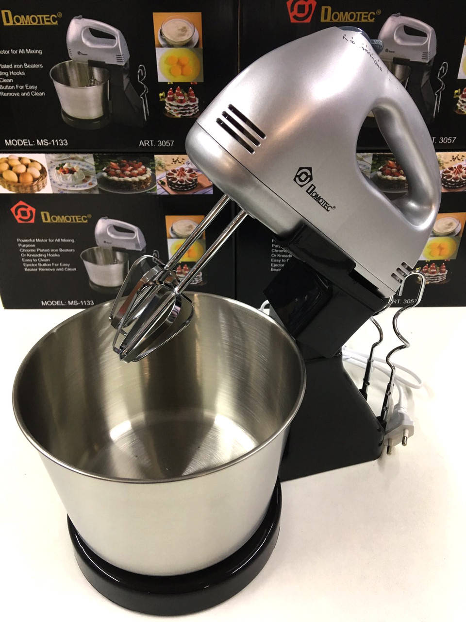 Кухонный ручной Миксер с чашей DOMOTEC MS-1133 U-металл для взбивания и замешивания, 200 Ватт Серебристый
Кухонный ручной Миксер с чашей DOMOTEC MS-1133 U-металл для взбивания и замешивания, 200 Ватт Серебристый