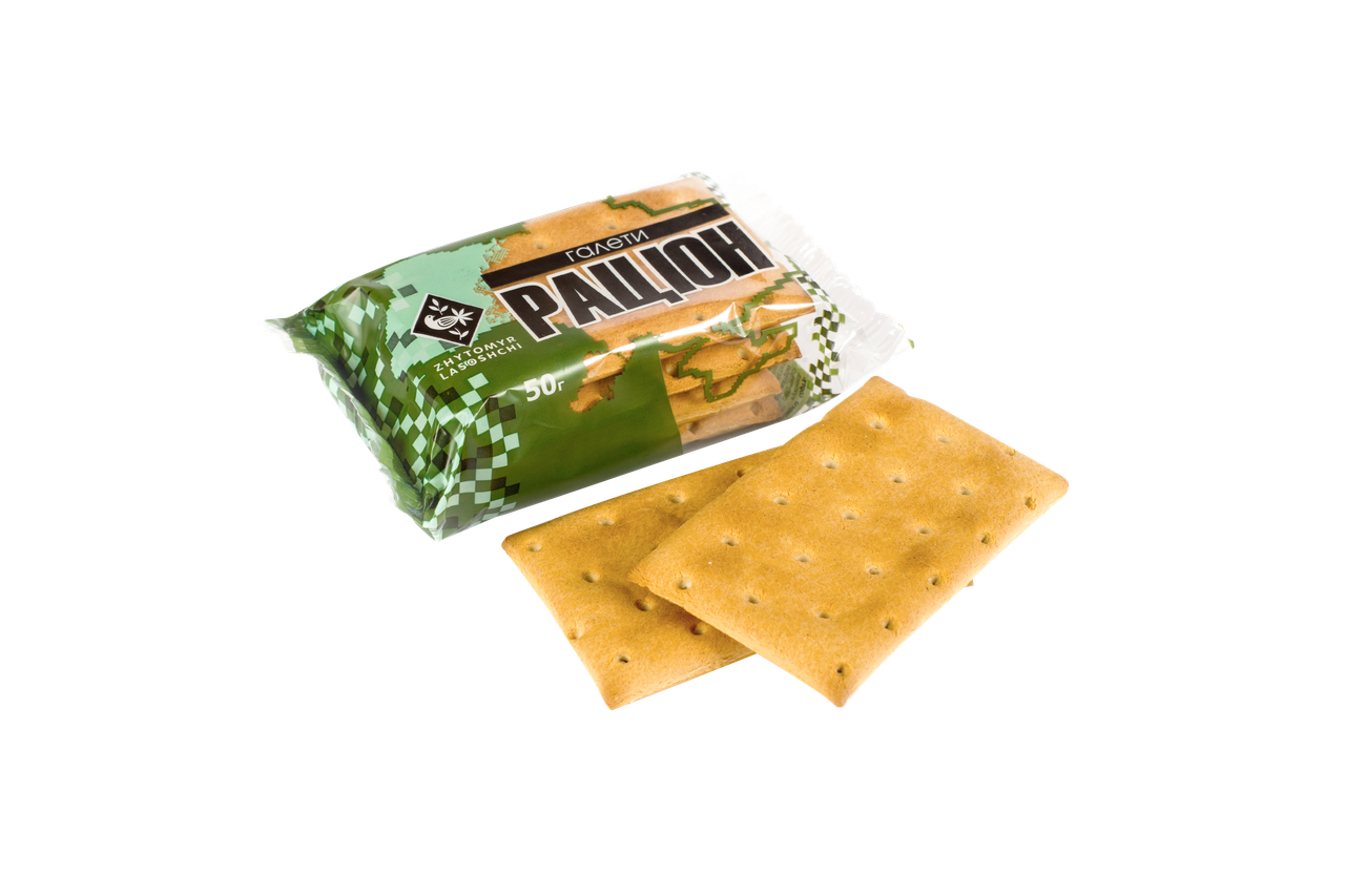 Галеты Рацион (ппр) (50 г х 180 шт) 
Галеты Рацион (ппр) (50 г х 180 шт)