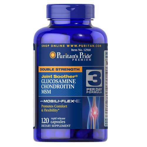 Комплекс для суставов и связок, Puritan’s Pride Glucosamine Chondroitin MSM Double Strength 120 таб
Комплекс для суставов и связок, Puritan’s Pride Glucosamine Chondroitin MSM Double Strength 120 таб