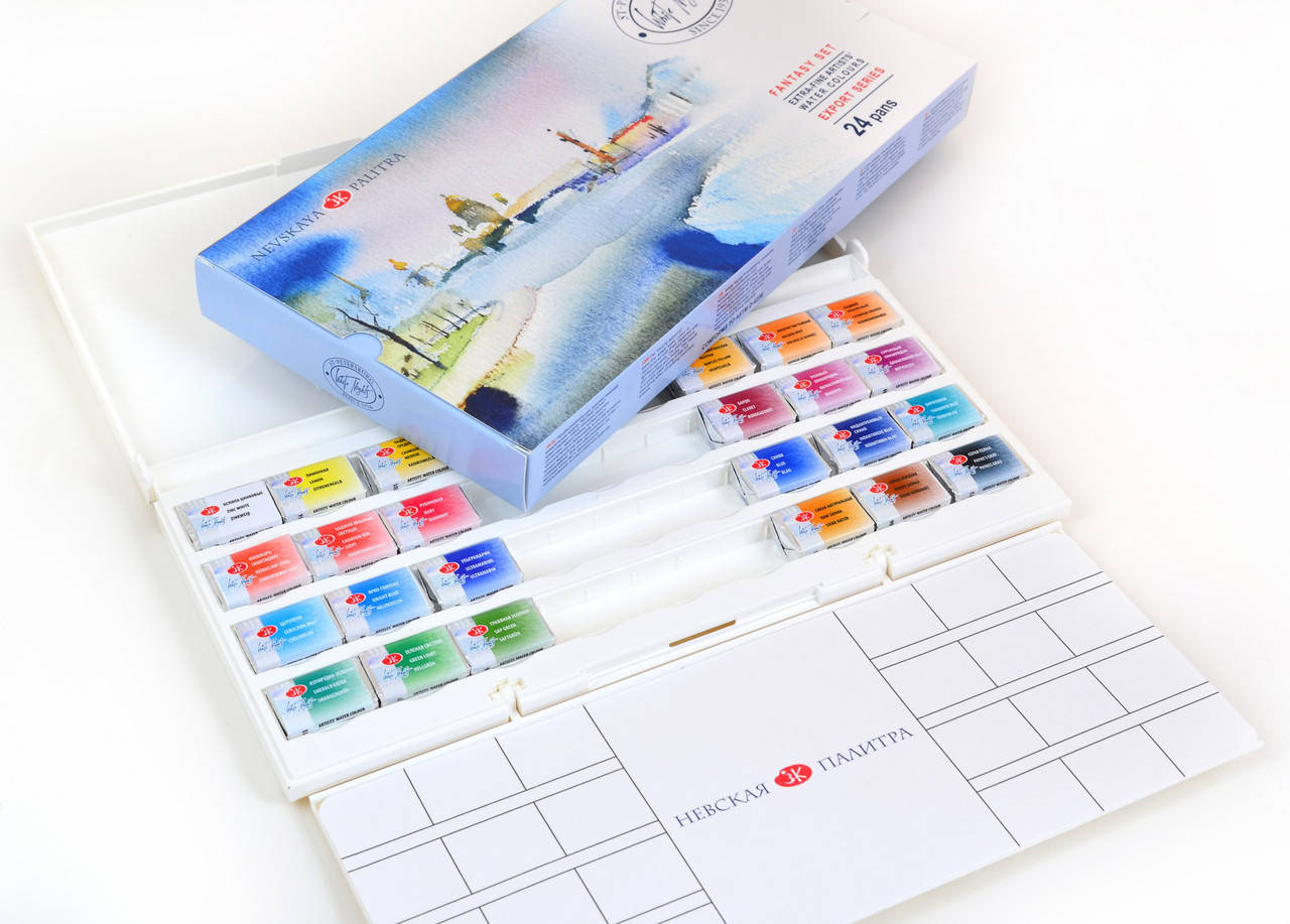 Набор акварельных красок Белые Ночи Фантазия 24 цвета кювета
Набор акварельных красок Белые Ночи Фантазия 24 цвета кювета