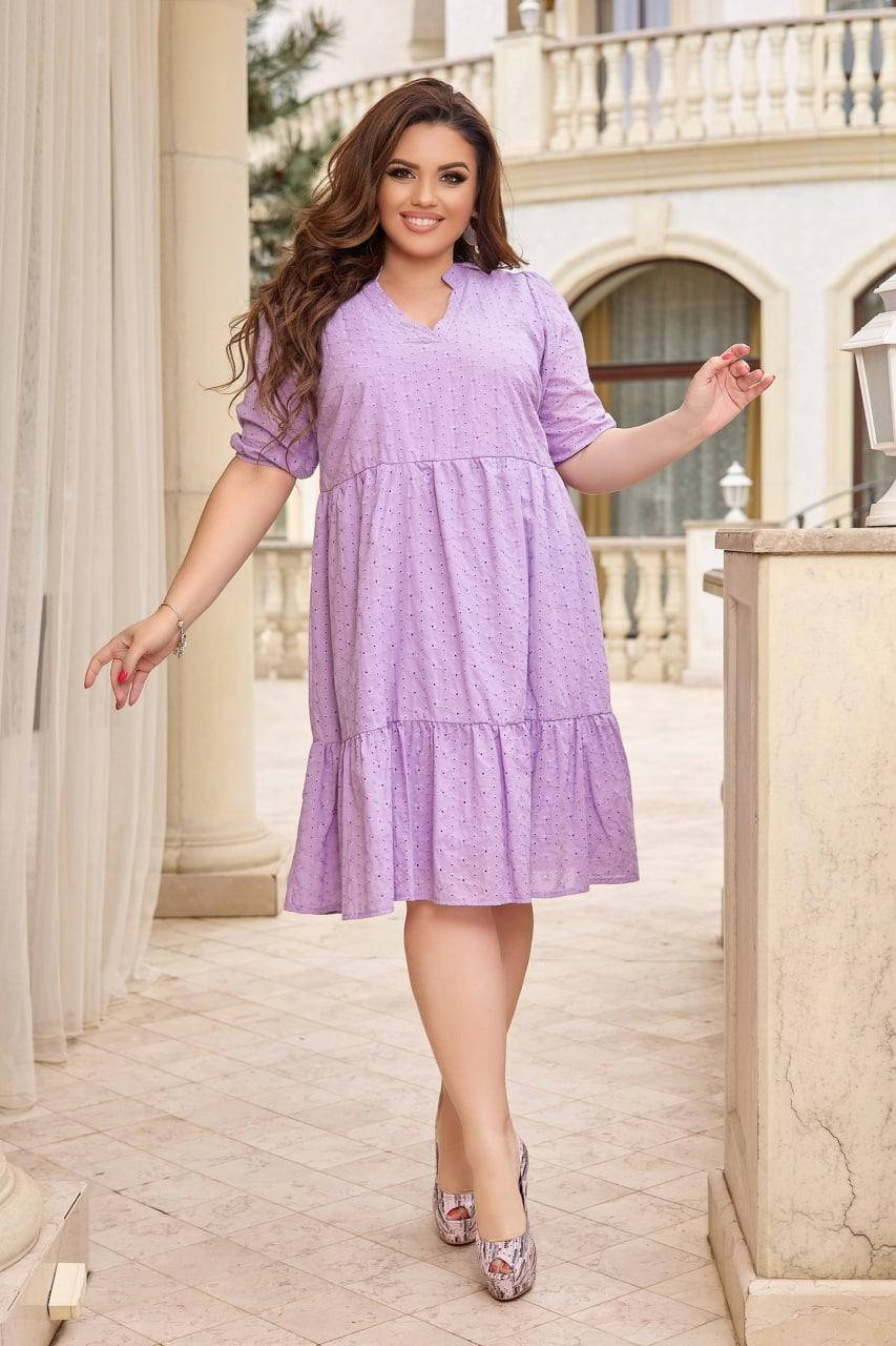 Р. 48-66 Лёгкое ярусное платье из хлопка с воланами батал Сиреневый, 48/50
Р. 48-66 Лёгкое ярусное платье из хлопка с воланами батал Сиреневый, 48/50