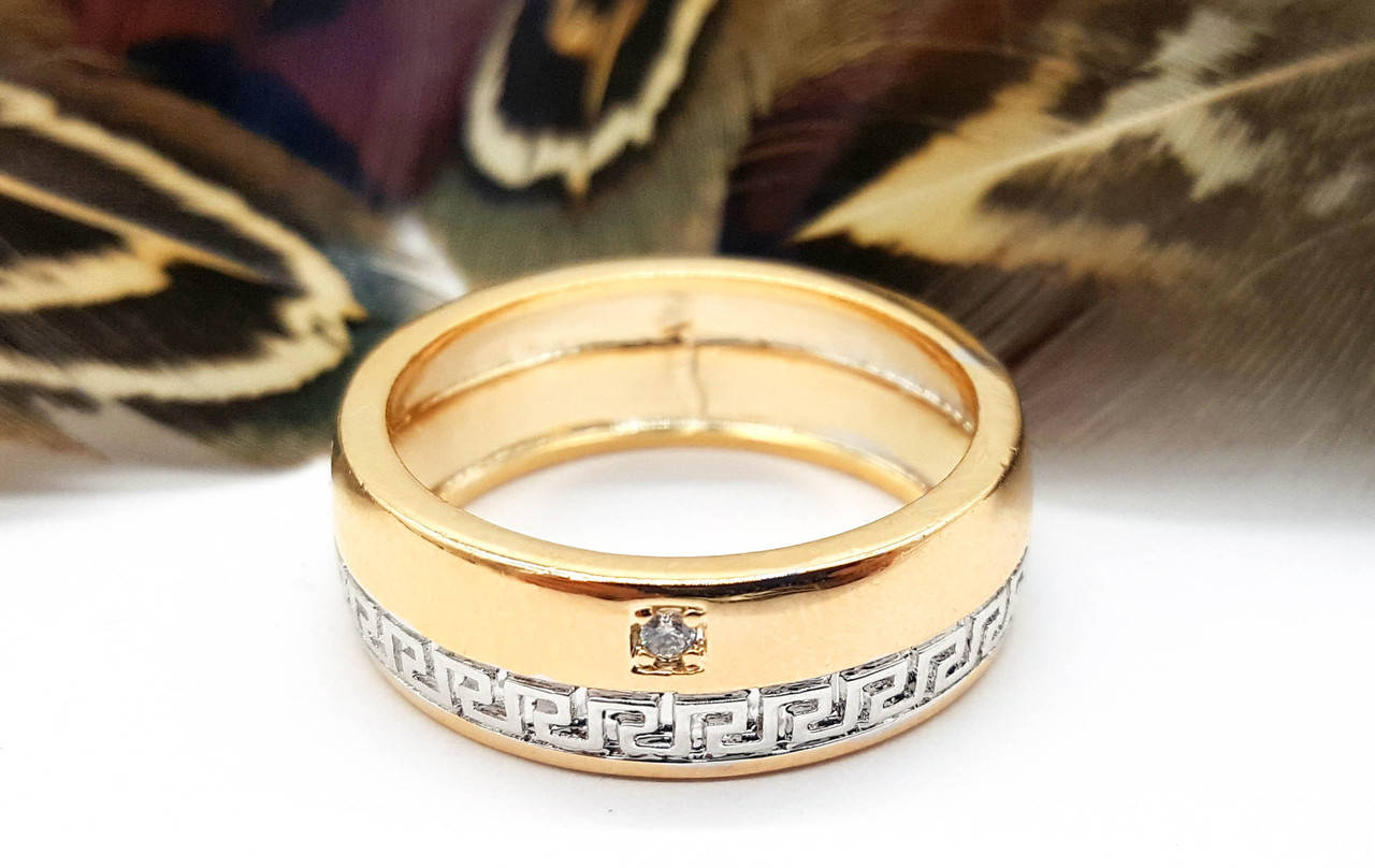 Кольцо, Шайба с греческим узором; p.17; позолота + родий 18К
Кольцо, Шайба с греческим узором; p.17; позолота + родий 18К