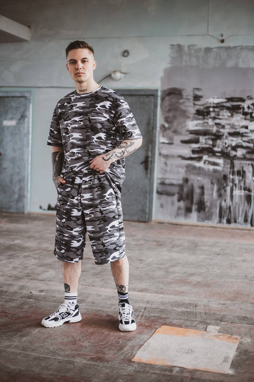 Футболка "Player" камуфляжная + Шорты трикотажные камуфляж Intruder. Костюм Oversize летний мужской спортивный
Футболка "Player" камуфляжная + Шорты трикотажные камуфляж Intruder. Костюм Oversize летний мужской спортивный