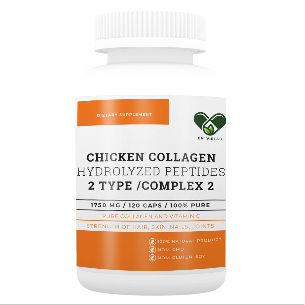 Коллаген с Витамином С для суставов и связок (2 type)| 1750 мг. En`vie Lab COMPLEX 2 Chicken куриный
Коллаген с Витамином С для суставов и связок (2 type)| 1750 мг. En`vie Lab COMPLEX 2 Chicken куриный