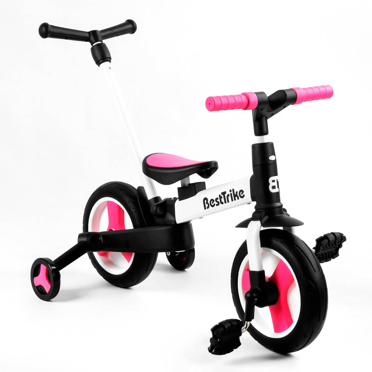 Детский Велосипед Трансформер Беговел 2в1 С Родительской Ручкой Best Trike Съемные Педали, Розовый
Детский Велосипед Трансформер Беговел 2в1 С Родительской Ручкой Best Trike Съемные Педали, Розовый