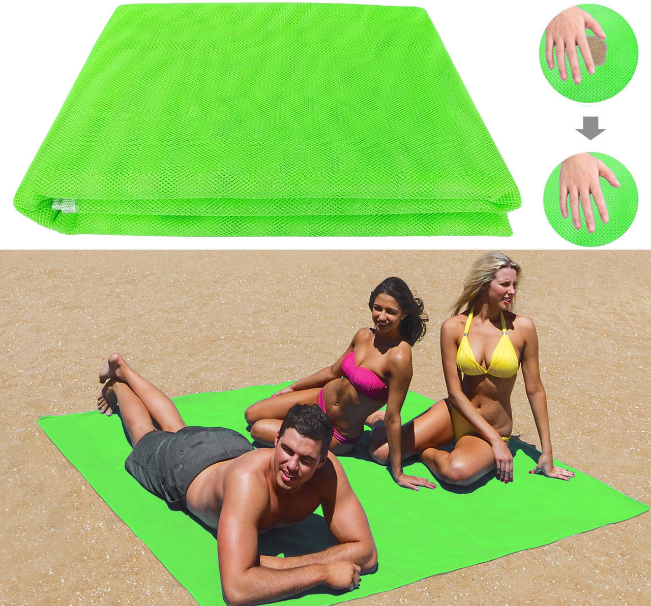 Пляжная подстилка покрывало анти-песок NBZ Sand Free Beach Mat для моря и пикника 200x150 см Green
Пляжная подстилка покрывало анти-песок NBZ Sand Free Beach Mat для моря и пикника 200x150 см Green