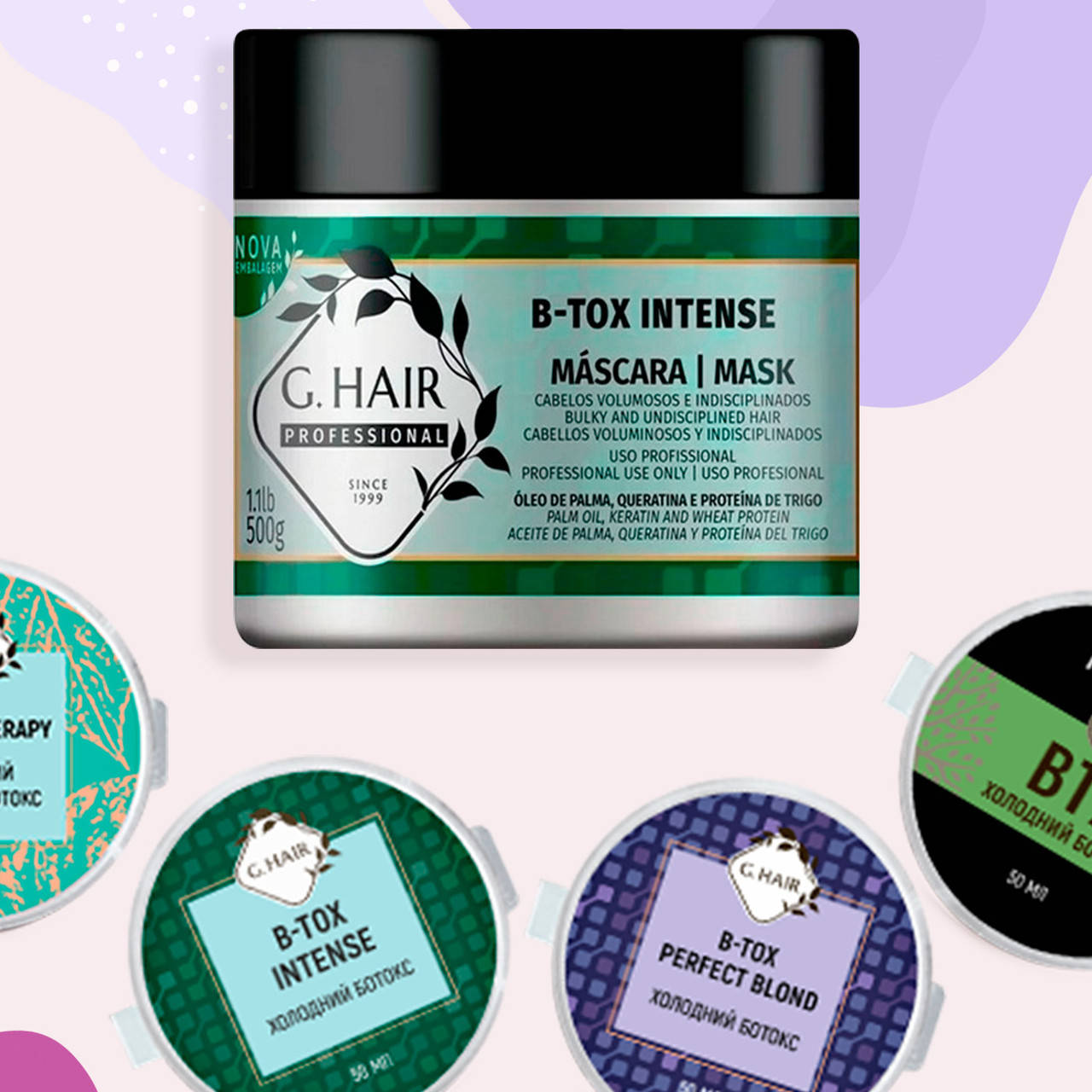 Интенсивное восстановление волос B-tox Intense G.Нair, 500 g G.Hair Intense + 2 тестера 50 мл
Интенсивное восстановление волос B-tox Intense G.Нair, 500 g G.Hair Intense + 2 тестера 50 мл