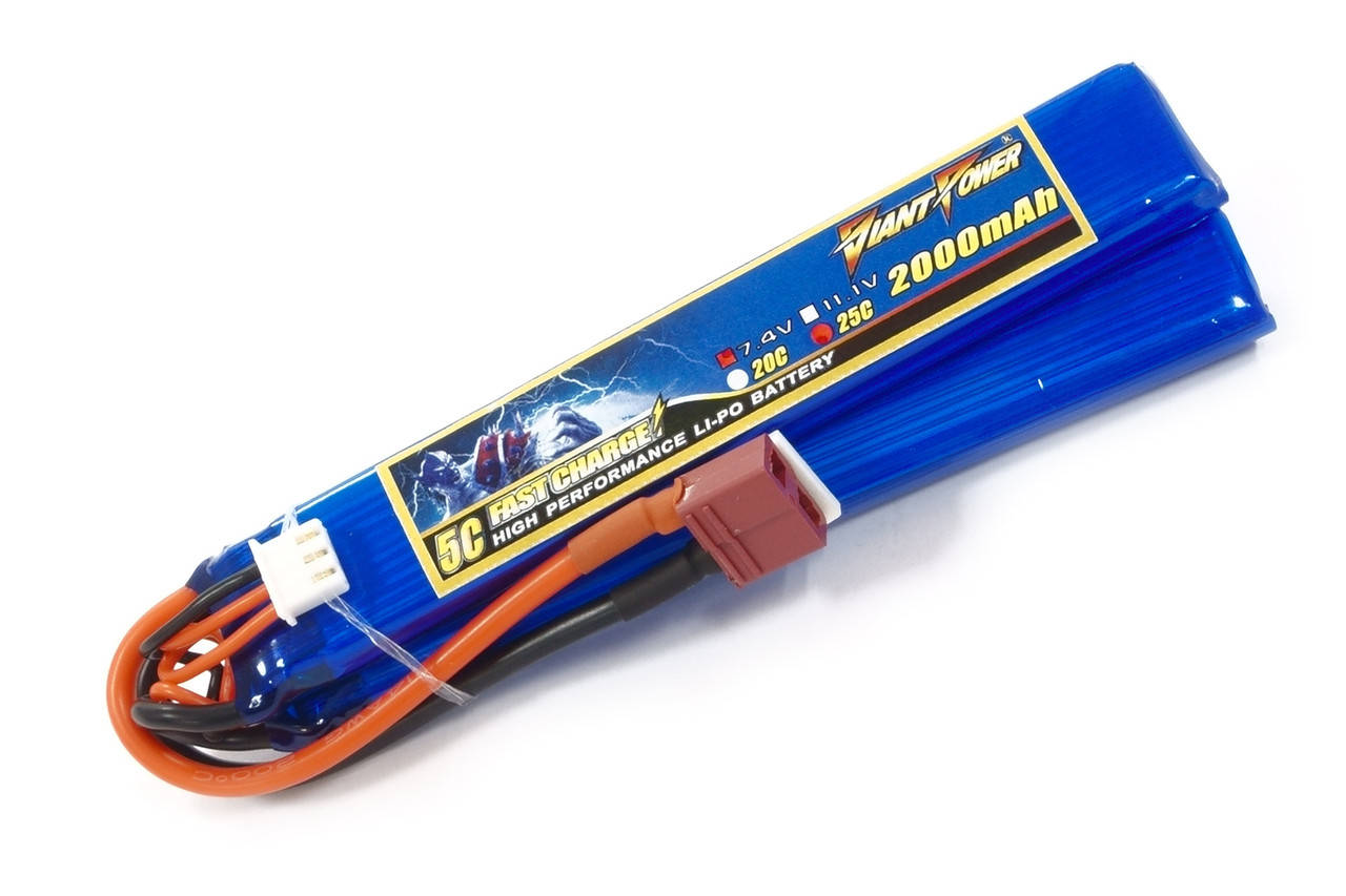Аккумулятор для страйкбола Giant Power (Dinogy) Li-Pol 2000 мАч 7.4 В 126x21x10,5 мм T-Plug 25C
Аккумулятор для страйкбола Giant Power (Dinogy) Li-Pol 2000 мАч 7.4 В 126x21x10,5 мм T-Plug 25C