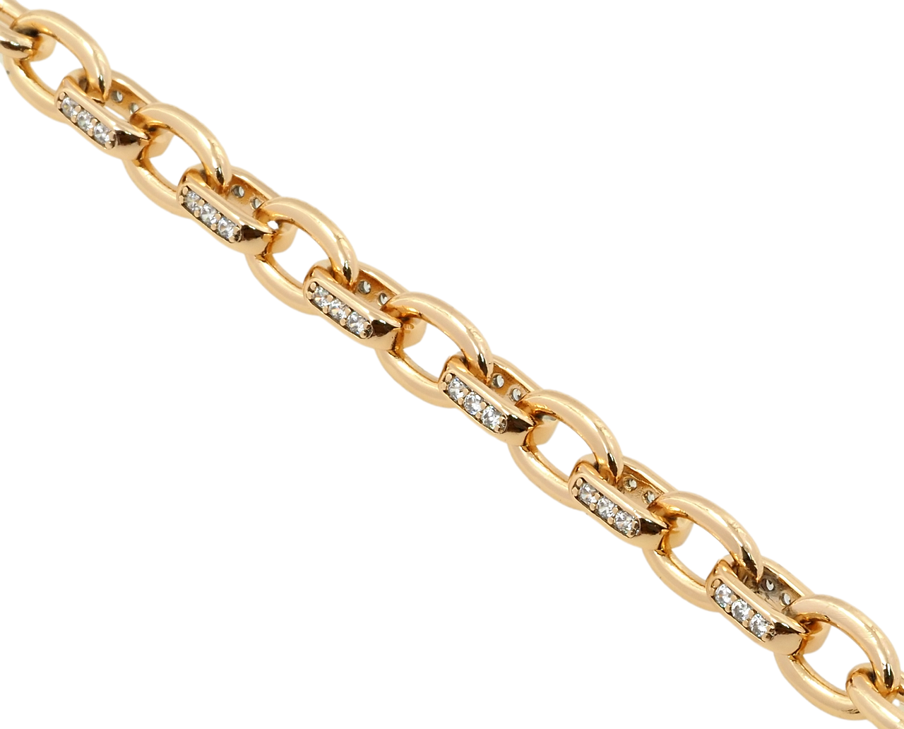 Браслет Xuping Позолота 18K "Якорное плетение с цирконием" длина с доп.замком 17,19см х 7мм
Браслет Xuping Позолота 18K "Якорное плетение с цирконием" длина с доп.замком 17,19см х 7мм