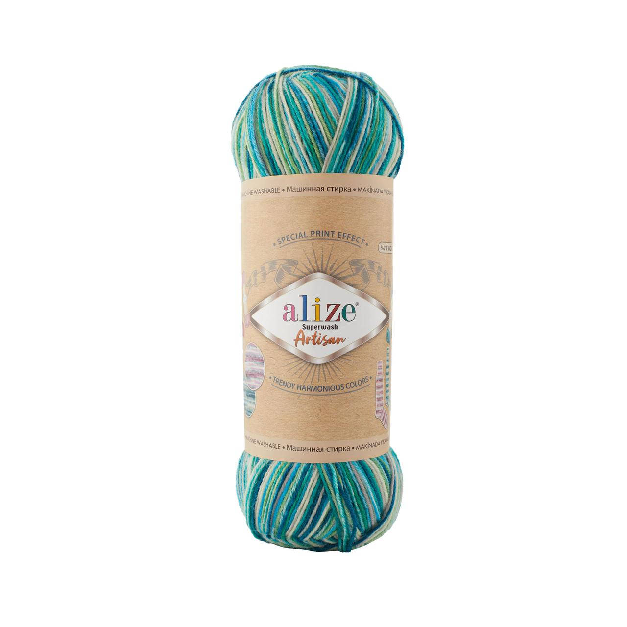 Alize Superwash Artisan (Ализе Супервош Артизан) № 9001 (Пряжа, нитки для вязания), Секционное крашение
Alize Superwash Artisan (Ализе Супервош Артизан) № 9001 (Пряжа, нитки для вязания), Секционное крашение