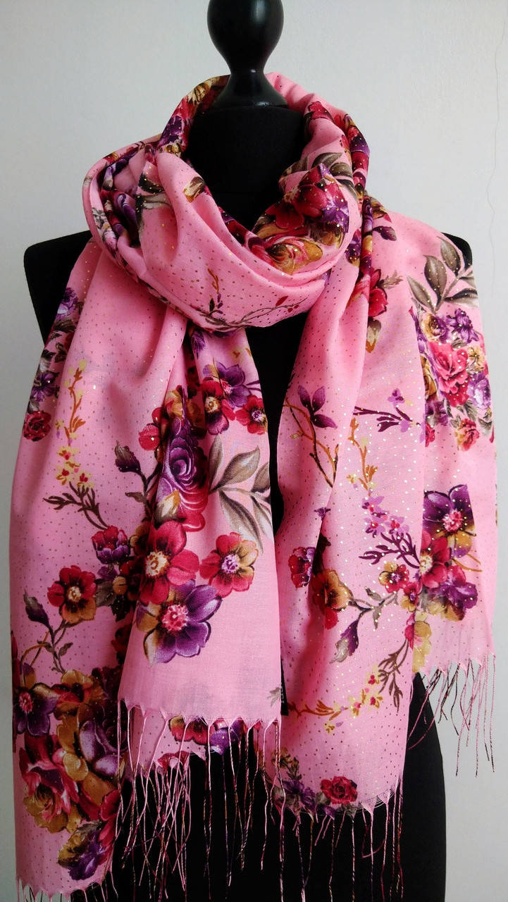 Шарф палантин тонкий в розовом цвете, Разные цвета 
Шарф палантин тонкий в розовом цвете, Разные цвета