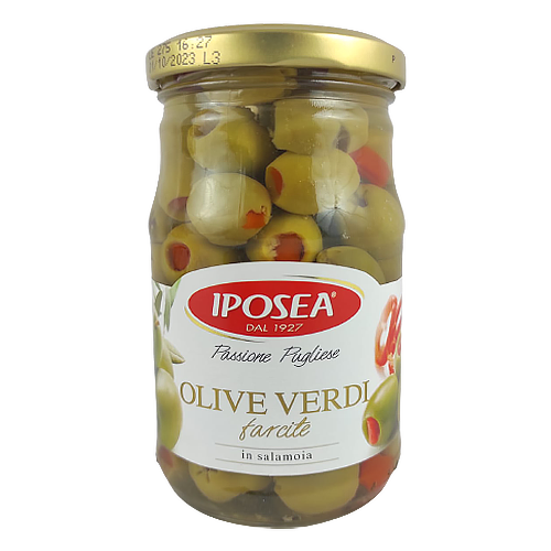 Оливки фаршировані перцем Іпосе Ipocea olive verdi 180/290g 12шт/ящ (Код : 00-00004935)
Оливки фаршировані перцем Іпосе Ipocea olive verdi 180/290g 12шт/ящ (Код : 00-00004935)