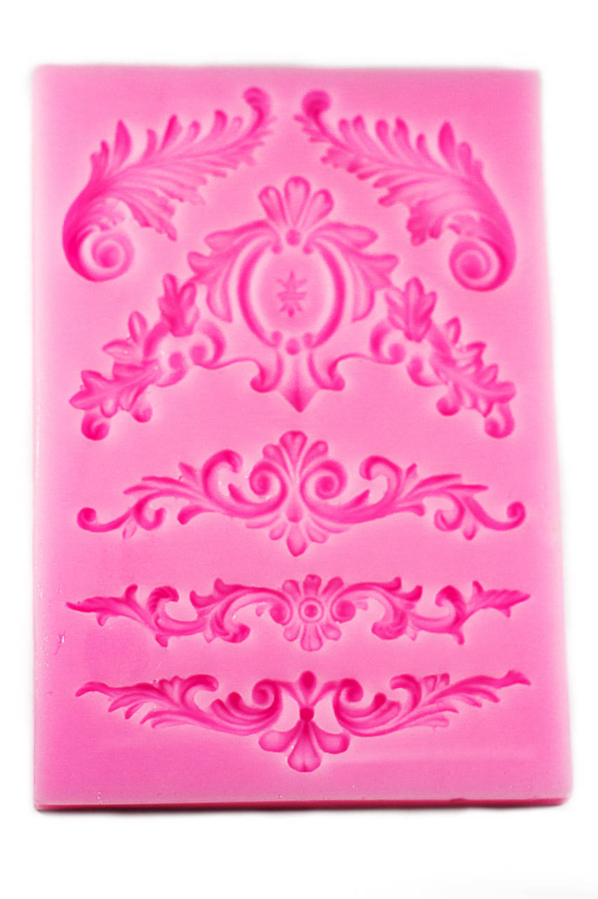 Молд силиконовый для декора Барокко 12,5 см 8,7 см, Зелёный