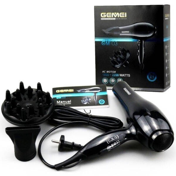 Фен для волос профессиональный Gemei GM-103, концентратор диффузор: ионизация, подача холодного воздуха
Фен для волос профессиональный Gemei GM-103, концентратор диффузор: ионизация, подача холодного воздуха