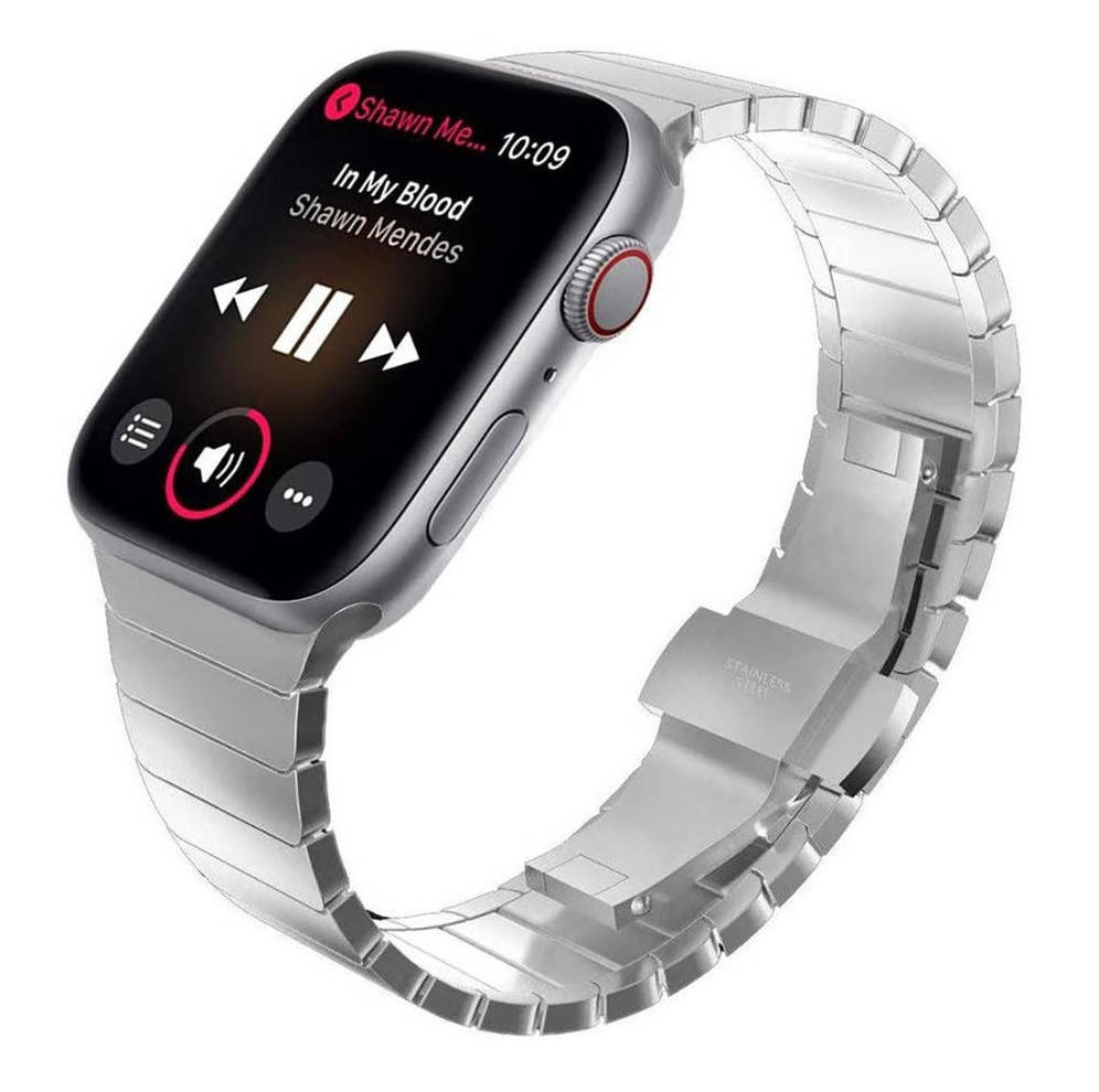 Металлический стальной блочный браслет 44мм Серебристый. Stainless Steel Link Bracelet Steel Gray
Металлический стальной блочный браслет 44мм Серебристый. Stainless Steel Link Bracelet Steel Gray