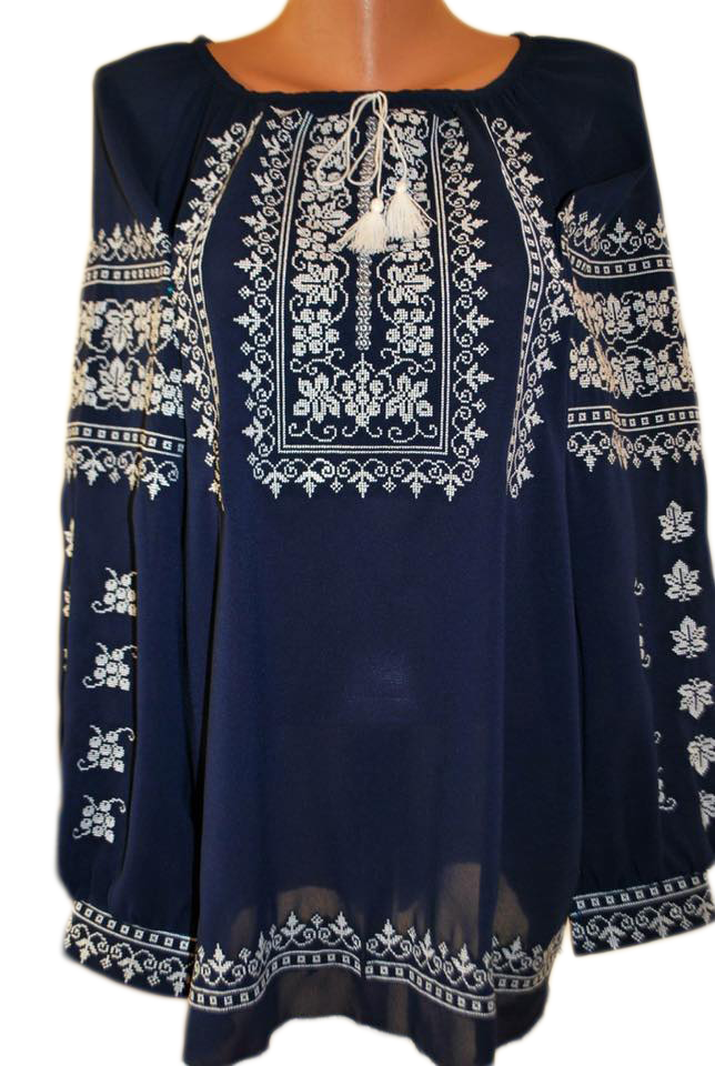 Вышиванка женская "Навин" BL-0087, Синий 
Вышиванка женская "Навин" BL-0087, Синий