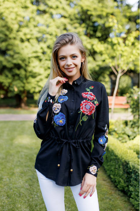 Вышиванка женская Фелисия (черная), Черный 
Вышиванка женская Фелисия (черная), Черный