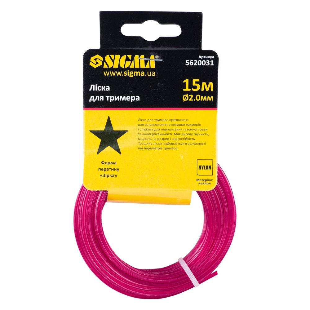 Леска для триммера звезда 2.0мм 15м
Леска для триммера звезда 2.0мм 15м