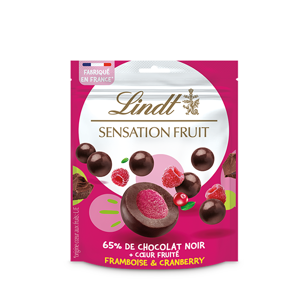 Сублимированные фрукты в черном шоколаде Lindt Sensation Fruit Framboise & Cranberry 160 g
Сублимированные фрукты в черном шоколаде Lindt Sensation Fruit Framboise & Cranberry 160 g