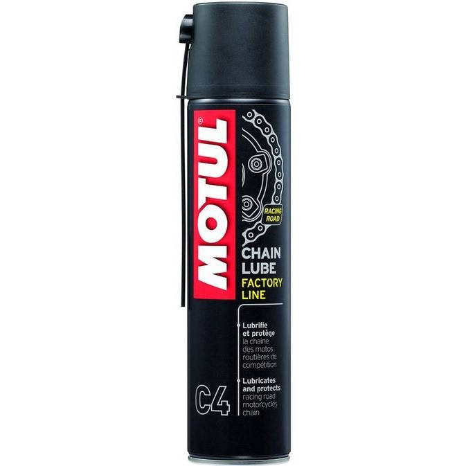 Смазка всех типов цепей дорожных спортивных мотоциклов MOTUL C4 Chain Lube Factory Line 400 мл (102983/815616)
Смазка всех типов цепей дорожных спортивных мотоциклов MOTUL C4 Chain Lube Factory Line 400 мл (102983/815616)