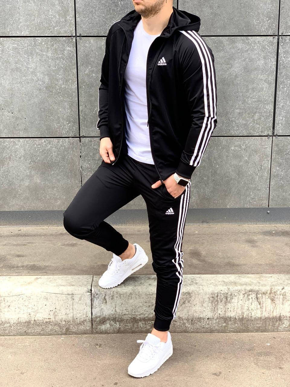 Комплект мужской осенний весенний Кофта + Штаны Adidas черный | Спортивный костюм мужской ТОП качества
Комплект мужской осенний весенний Кофта + Штаны Adidas черный | Спортивный костюм мужской ТОП качества