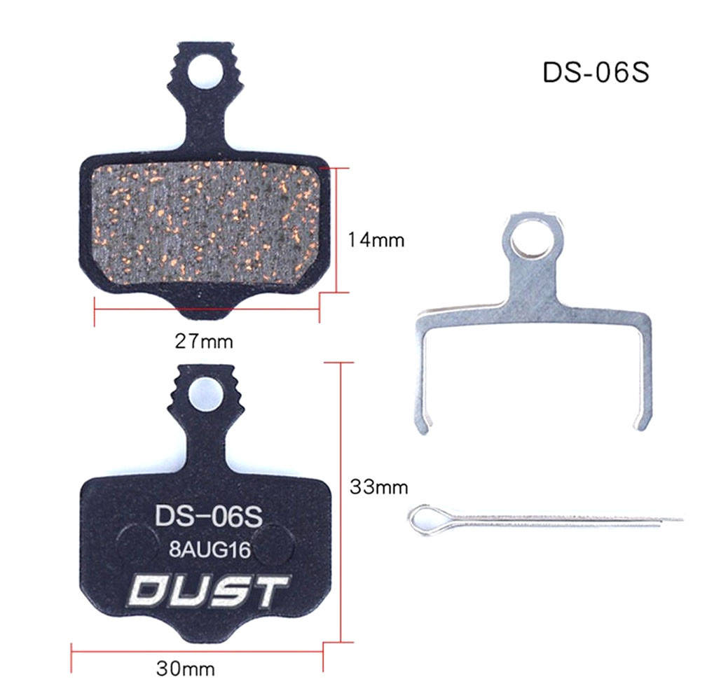 Тормозные колодки дисковые для велосипеда, DUST DS-06S (Avid Elixir / XX / X0), полуметалл
Тормозные колодки дисковые для велосипеда, DUST DS-06S (Avid Elixir / XX / X0), полуметалл
