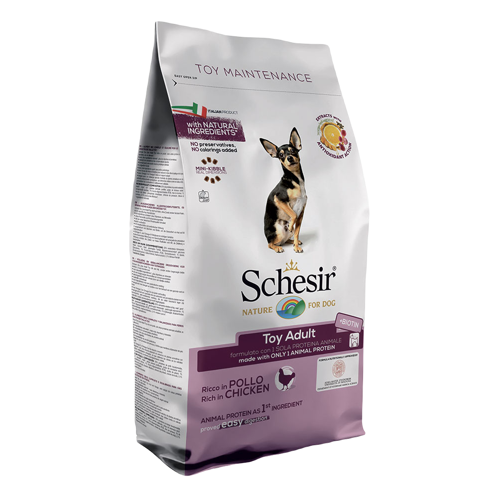 Schesir Dog Toy Adult Сухой монопротеиновый корм с курицей для собак мини пород 2 Кг 
Schesir Dog Toy Adult Сухой монопротеиновый корм с курицей для собак мини пород 2 Кг