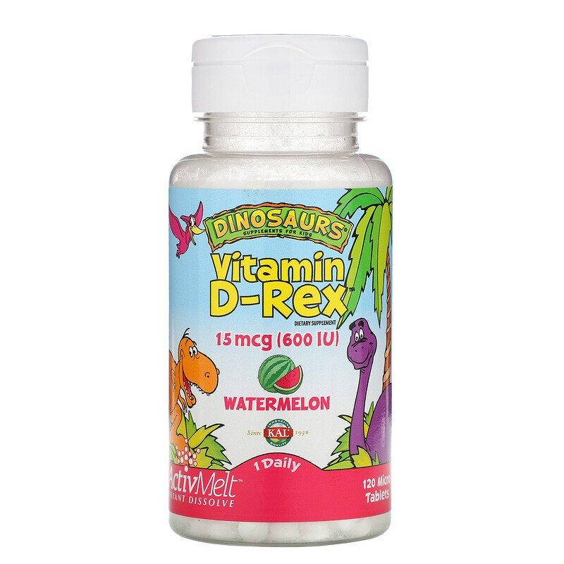 Витамин D со вкусом Арбуза, 600 МЕ, Vitamin D-Rex, KAL, Dinosaurs, 120 микротаблеток (CAL-60720)
Витамин D со вкусом Арбуза, 600 МЕ, Vitamin D-Rex, KAL, Dinosaurs, 120 микротаблеток (CAL-60720)