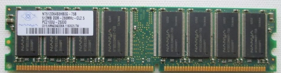 Оперативная память, ОЗУ, RAM, DDR1, 512 Мб, 266 МГц
Оперативная память, ОЗУ, RAM, DDR1, 512 Мб, 266 МГц