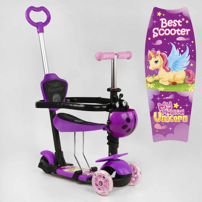 Самокат-трансформер 6-в-1 с бортиком и подсветкой Best Scooter Божья коровка Мульт лиловый 58008
Самокат-трансформер 6-в-1 с бортиком и подсветкой Best Scooter Божья коровка Мульт лиловый 58008