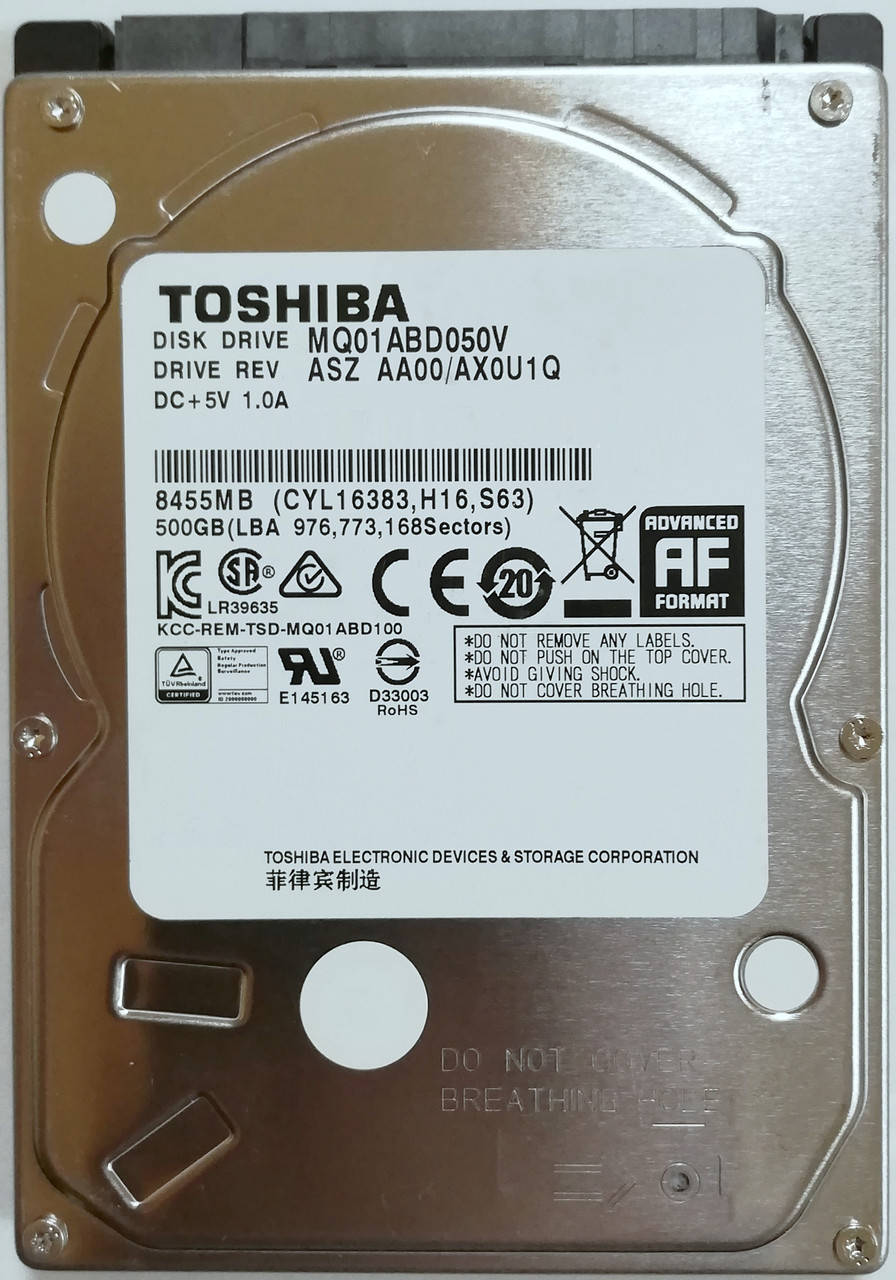 Жесткий диск для ноутбука Toshiba 500GB 2.5" 8MB 5400rpm 3Gb/s (MQ01ABD050V) SATAII Б/У
Жесткий диск для ноутбука Toshiba 500GB 2.5" 8MB 5400rpm 3Gb/s (MQ01ABD050V) SATAII Б/У