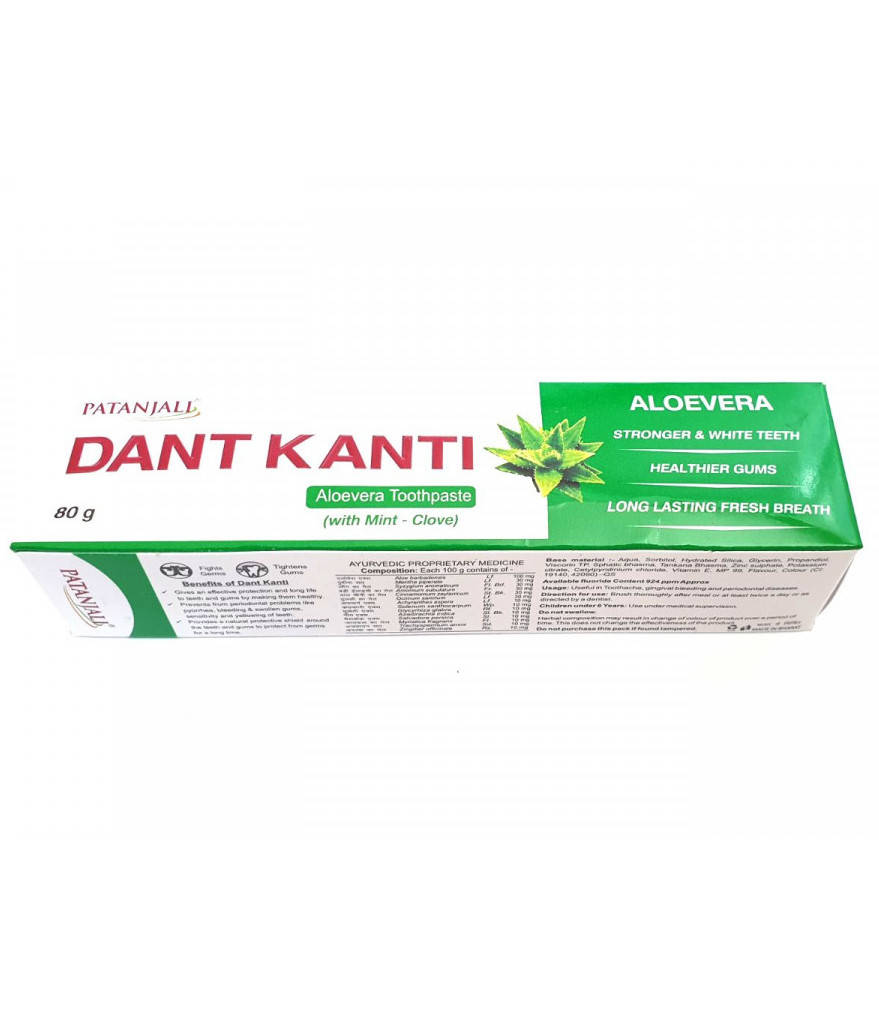 Аюрведическая зубная паста Дент Канти Алоэ Вера (Dant Kanti Aloe Vera Toothpaste), 80 гр Патанджали. СРОК ДО
Аюрведическая зубная паста Дент Канти Алоэ Вера (Dant Kanti Aloe Vera Toothpaste), 80 гр Патанджали. СРОК ДО