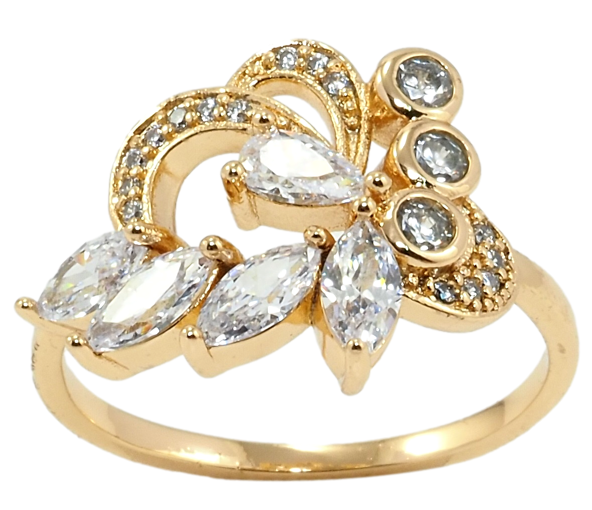 Кольцо Xuping Позолота 18K "Фантазия с фианитами и цирконием" р.16,16.5,17,18,18.5,19
Кольцо Xuping Позолота 18K "Фантазия с фианитами и цирконием" р.16,16.5,17,18,18.5,19