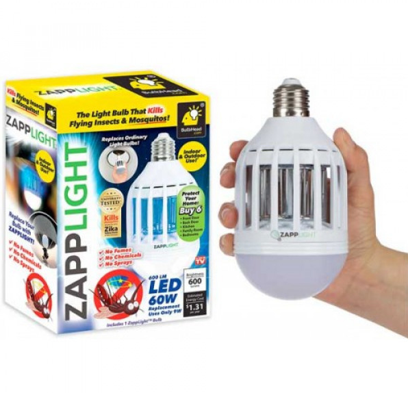 Светодиодная лампа от комаров ZAPP LIGHT LED LAMP. Лампочка уничтожитель насекомых Zapplight 9W Shopaу
Светодиодная лампа от комаров ZAPP LIGHT LED LAMP. Лампочка уничтожитель насекомых Zapplight 9W Shopaу
