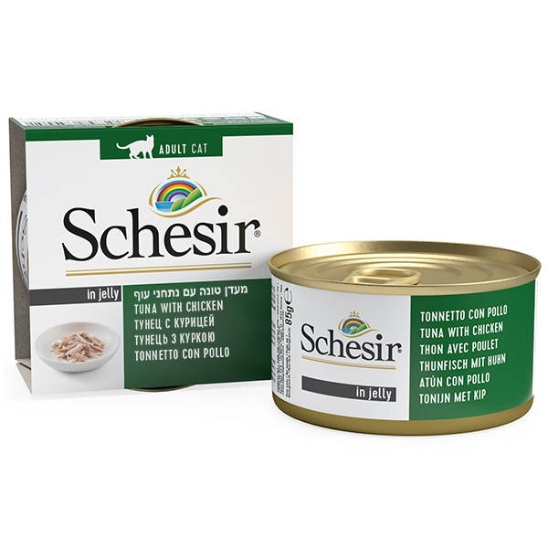 Schesir Tuna Chicken ШЕЗИР ТУНЕЦ С ФИЛЕ КУРИЦЫ в желе для котов, влажный корм, банка - 85 г
Schesir Tuna Chicken ШЕЗИР ТУНЕЦ С ФИЛЕ КУРИЦЫ в желе для котов, влажный корм, банка - 85 г