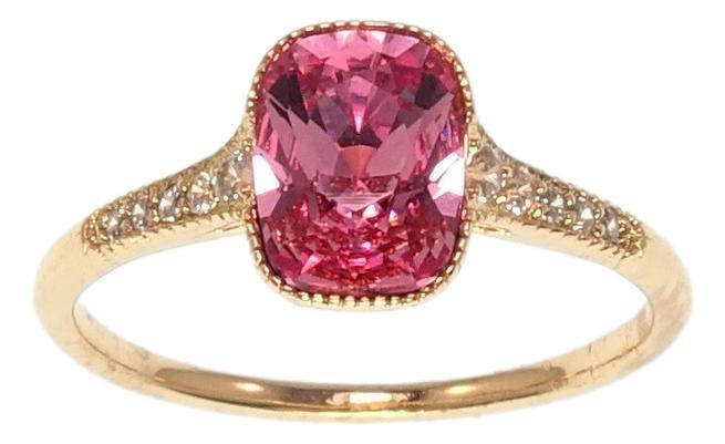 Кольцо Xuping Позолота 18K с кр-ми Swarovski "Кристалл Rose на шинке с цирконием 7х9мм" р.18