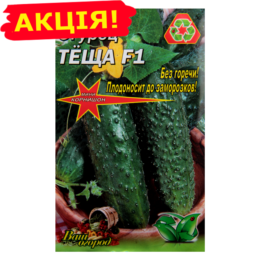 Огурец Тёща F1 скороспелый семена большой пакет 3 г 
Огурец Тёща F1 скороспелый семена большой пакет 3 г