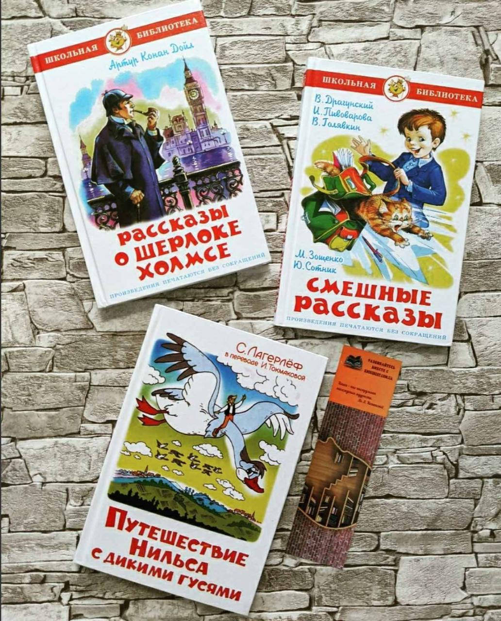 Набор книг "Рассказы о Шерлоке Холмсе","Путешествие Нильса с дикими гусями", "Смешные рассказы" Пивоварова
Набор книг "Рассказы о Шерлоке Холмсе","Путешествие Нильса с дикими гусями", "Смешные рассказы" Пивоварова